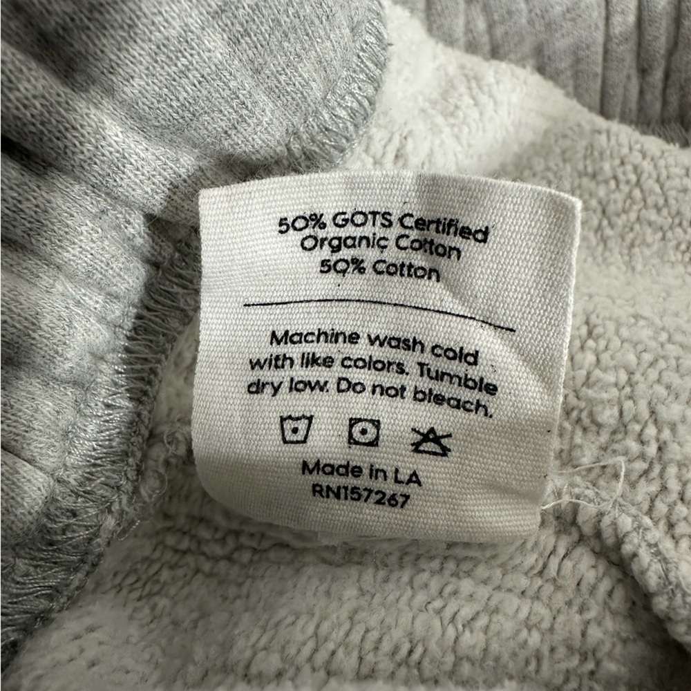 Mate the Label Sweatpants Gray Organic Cotton Sweatpants Size Small Preppy Grey - Picture 7 of 13